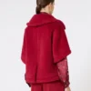 Cape van alpaca en teddywol, rood Cape van alpaca en teddywol, rood