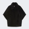 Cape van alpaca en teddywol, zwart Cape van alpaca en teddywol, zwart