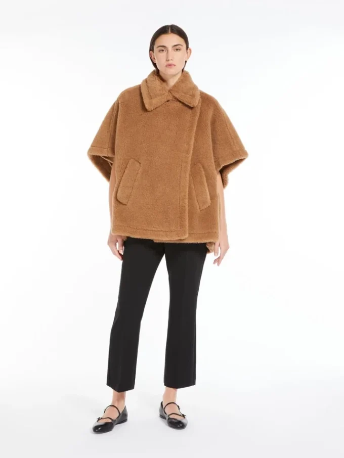 Cape van teddystof, camel Cape van teddystof, camel