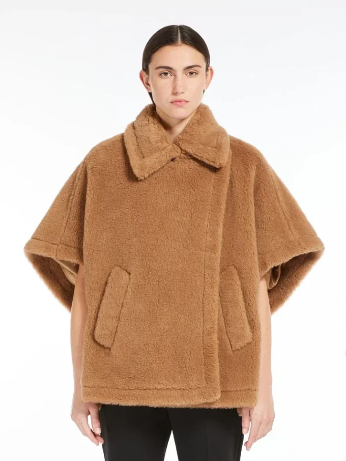 Cape van teddystof, camel Cape van teddystof, camel