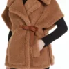 Cape van teddystof, camel Cape van teddystof, camel