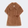 Cape van teddystof, camel Cape van teddystof, camel