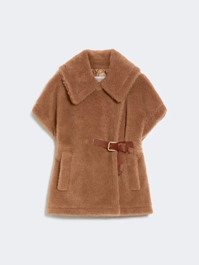 Cape van teddystof, camel Cape van teddystof, camel