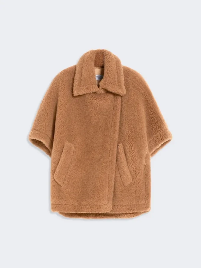 Cape van teddystof, camel Cape van teddystof, camel
