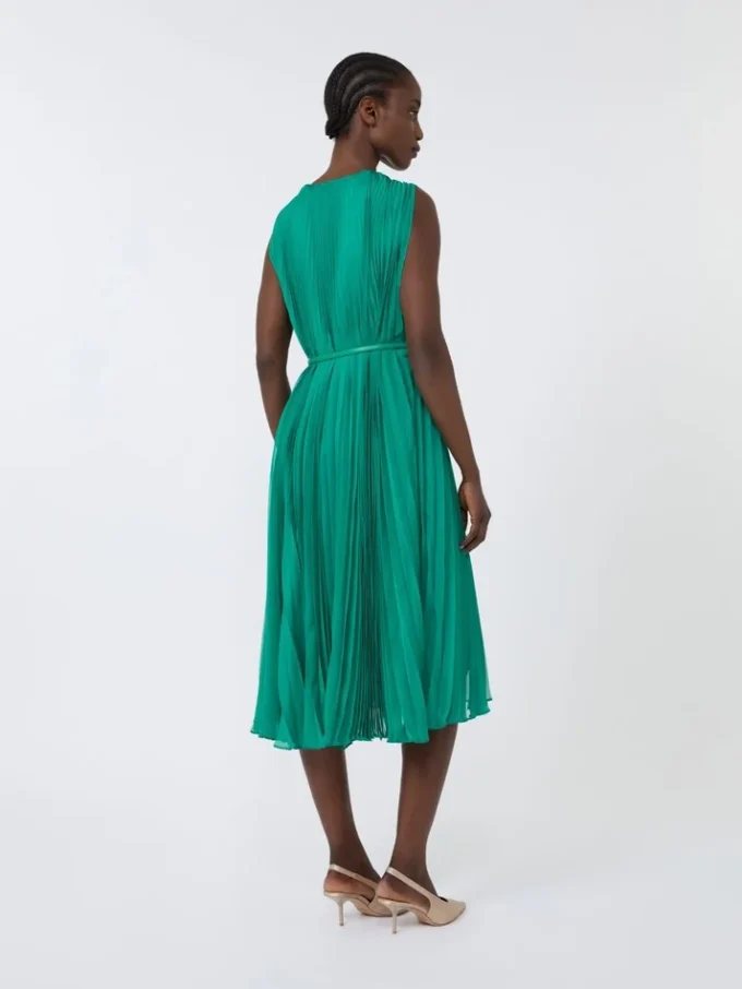 Chiffonjurk met plissé-plooien, groen Chiffonjurk met plissé-plooien, groen