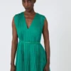 Chiffonjurk met plissé-plooien, groen Chiffonjurk met plissé-plooien, groen