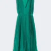 Chiffonjurk met plissé-plooien, groen Chiffonjurk met plissé-plooien, groen