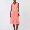 Chiffonjurk met plissé-plooien, roze Chiffonjurk met plissé-plooien, roze