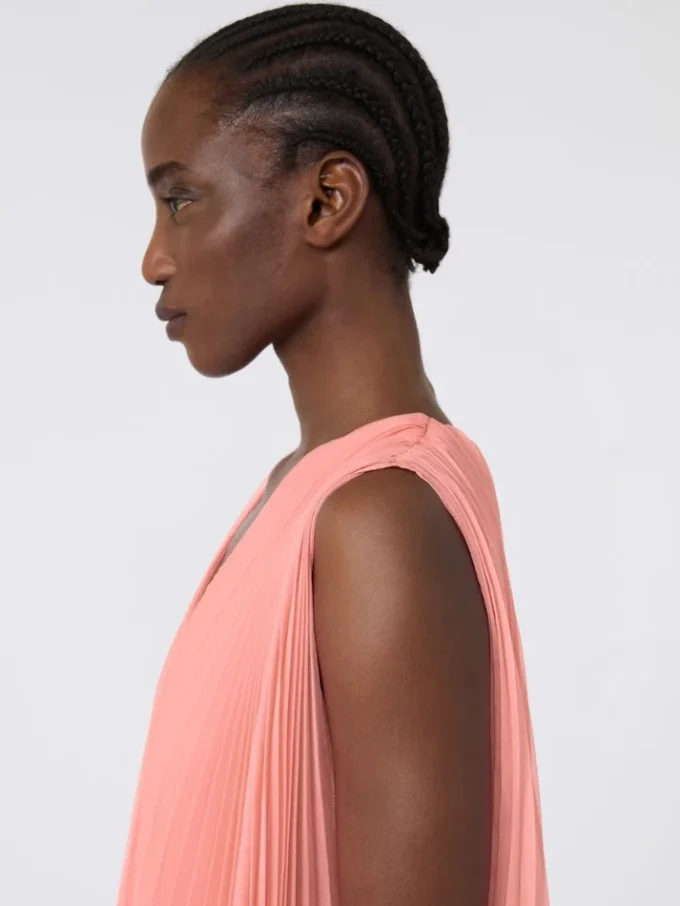 Chiffonjurk met plissé-plooien, roze Chiffonjurk met plissé-plooien, roze