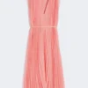 Chiffonjurk met plissé-plooien, roze Chiffonjurk met plissé-plooien, roze