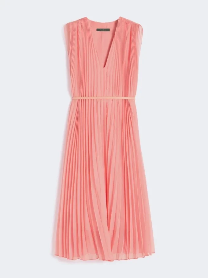 Chiffonjurk met plissé-plooien, roze Chiffonjurk met plissé-plooien, roze