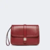 Clutch van glad leer, bordeaux Clutch van glad leer, bordeaux