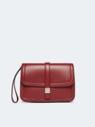 Clutch van glad leer, bordeaux