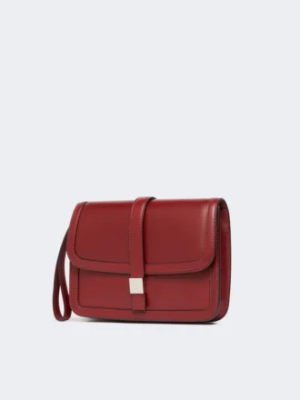 Clutch van glad leer, bordeaux