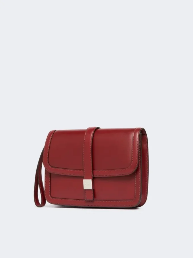 Clutch van glad leer, bordeaux Clutch van glad leer, bordeaux