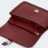 Clutch van glad leer, bordeaux Clutch van glad leer, bordeaux