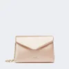 Clutch van viscose en zijdesatijn, poederkleurig Clutch van viscose en zijdesatijn, poederkleurig