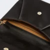 Clutch van viscose en zijdesatijn, zwart Clutch van viscose en zijdesatijn, zwart