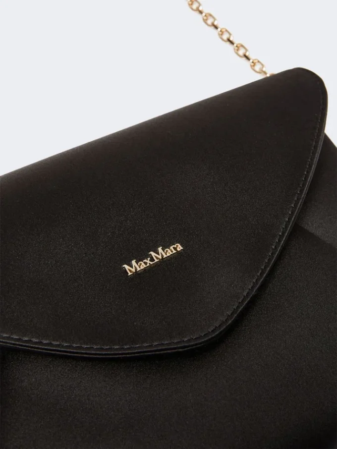 Clutch van viscose en zijdesatijn, zwart Clutch van viscose en zijdesatijn, zwart