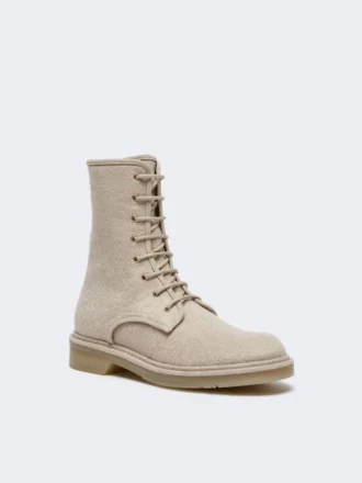 Combatlaarzen van puur kasjmier, beige