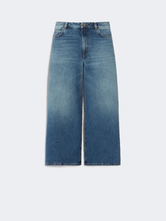 Comfortabele denimjeans met uitlopende pijpen, marineblauw Comfortabele denimjeans met uitlopende pijpen, marineblauw