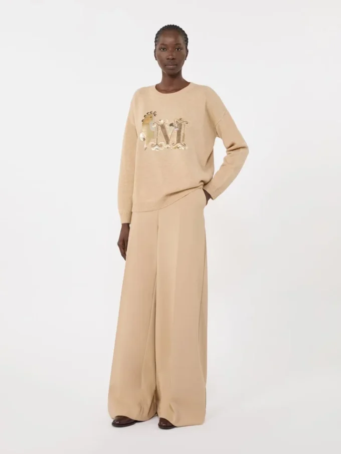 Compacte jersey broek, albino