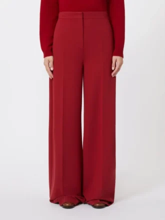 Compacte jersey broek, donkerrood