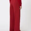 Compacte jersey broek, donkerrood Compacte jersey broek, donkerrood