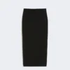 Compacte midi-rok van crêpe jersey, zwart