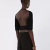Crop top van stretchviscose, zwart Crop top van stretchviscose, zwart