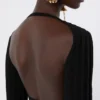 Crop top van stretchviscose, zwart Crop top van stretchviscose, zwart