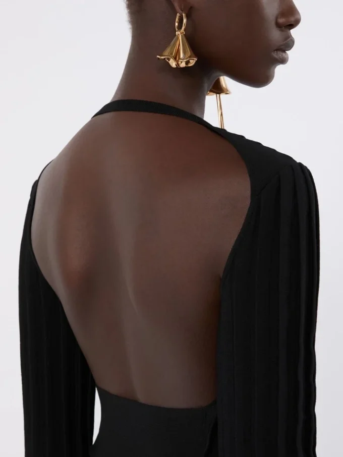 Crop top van stretchviscose, zwart Crop top van stretchviscose, zwart