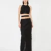 Crop top van zijden fil coupa-jacquard, zwart Crop top van zijden fil coupa-jacquard, zwart