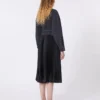 Denim en satijnen overhemdjurk, zwart Denim en satijnen overhemdjurk, zwart