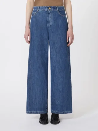 Denimjeans met wijde pijpen, middernachtblauw Denimjeans met wijde pijpen, middernachtblauw