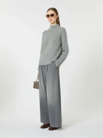 Denimjeans van katoen en viscose, middengrijs