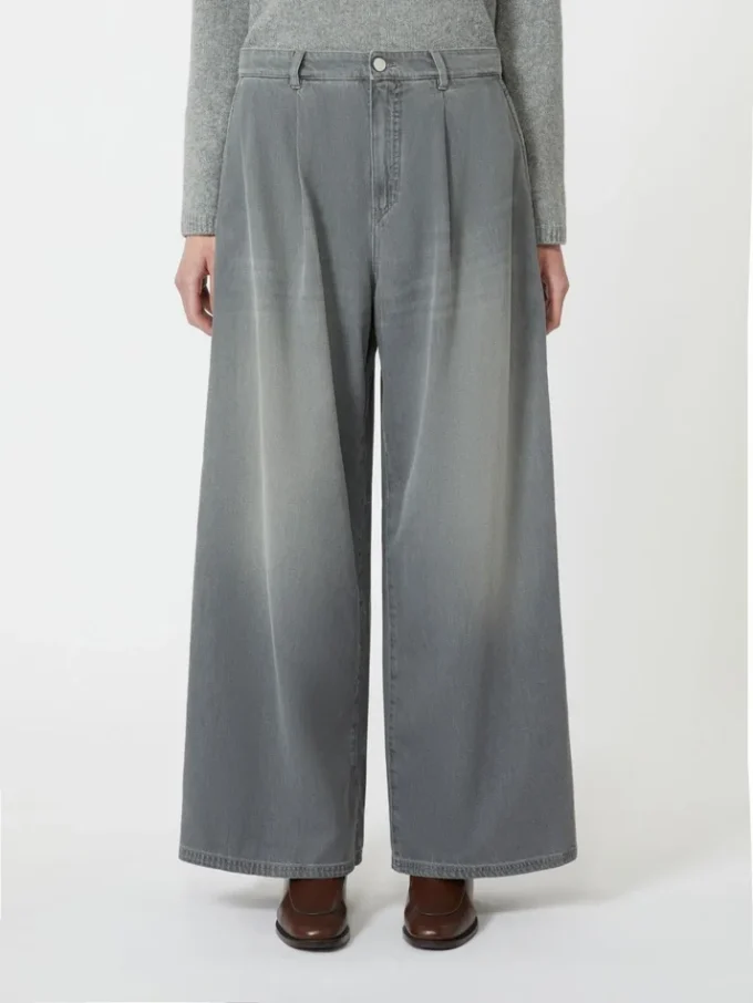 Denimjeans van katoen en viscose, middengrijs Denimjeans van katoen en viscose, middengrijs