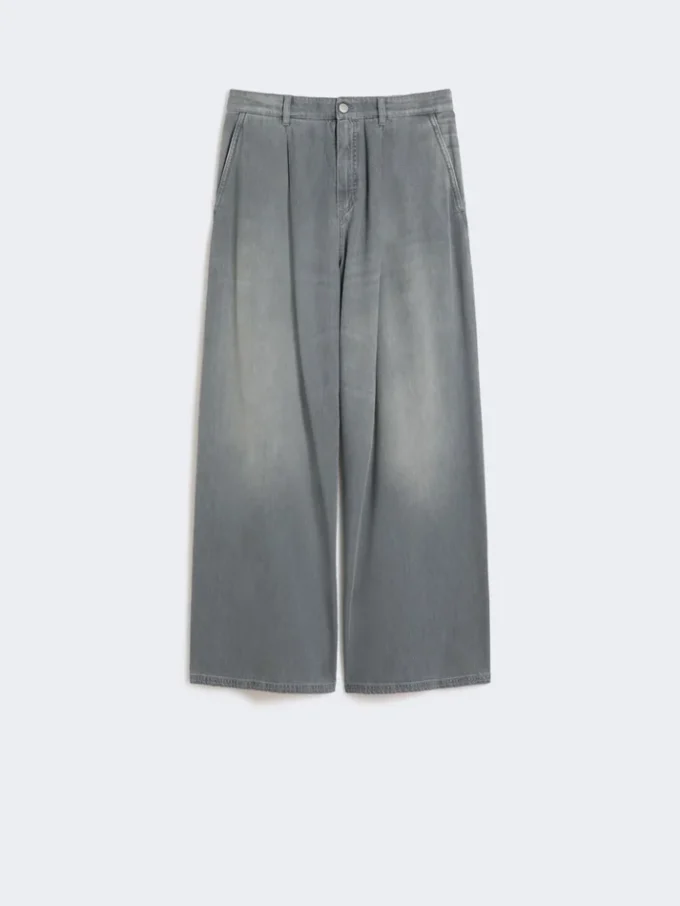 Denimjeans van katoen en viscose, middengrijs Denimjeans van katoen en viscose, middengrijs