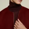 Dubbele kasjmier cape-jas, donkerrood Dubbele kasjmier cape-jas, donkerrood