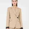 Dubbelrijige blazer van puur linnen natta, camel Dubbelrijige blazer van puur linnen natta, camel