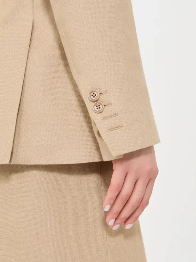 Dubbelrijige blazer van puur linnen natta, camel Dubbelrijige blazer van puur linnen natta, camel