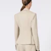 Dubbelrijige blazer van wol, mohair en zijde, zandkleur