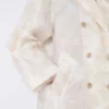 Dubbelrijige overjas van fil coupa-jacquard, zandkleur Dubbelrijige overjas van fil coupa-jacquard, zandkleur