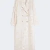 Dubbelrijige overjas van fil coupa-jacquard, zandkleur Dubbelrijige overjas van fil coupa-jacquard, zandkleur