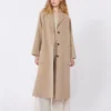 Dubbelzijdige jas van wolmix, camel