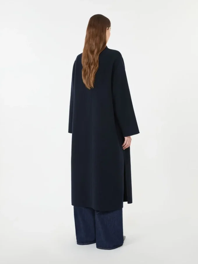 Dubbelzijdige jas van wolmix, marineblauw Dubbelzijdige jas van wolmix, marineblauw