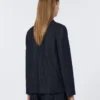 Enkelrijig stretch denim jasje, ultramarijn Enkelrijig stretch denim jasje, ultramarijn