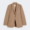 Enkelrijige blazer van wol, hazelnootbruin Enkelrijige blazer van wol, hazelnootbruin