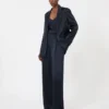 Envers satijnen blazer, middernachtblauw Envers satijnen blazer, middernachtblauw