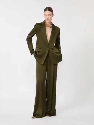 Envers satijnen blazer, mosgroen